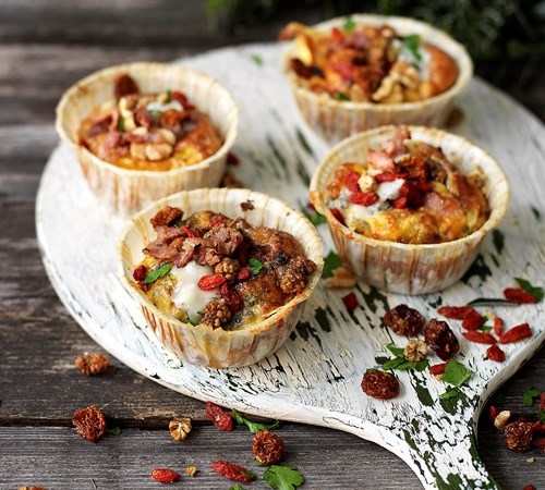 Äggmuffins med bacon och gorgonzola